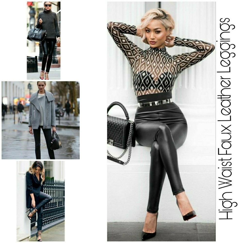 HP||🌟HOTTEST FAUX LEATHER LEGGINGS BLACK